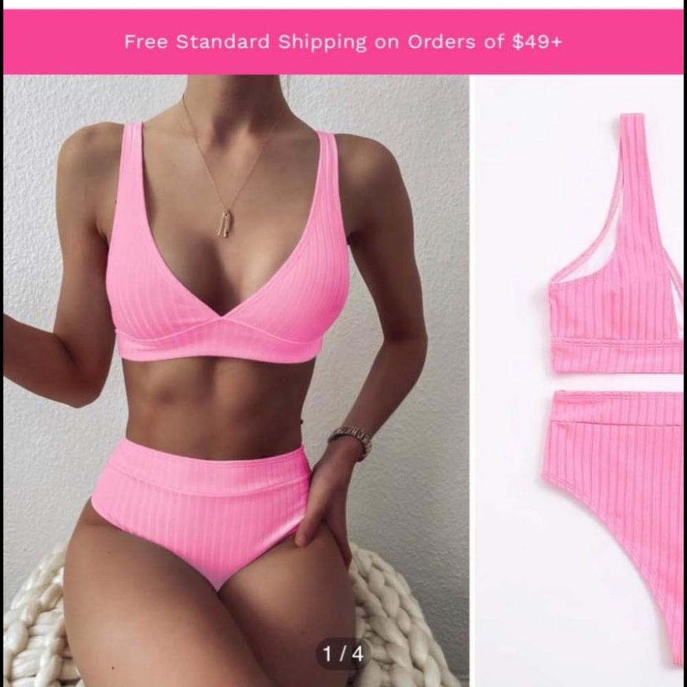 Pink SHEIN swim suit - Picture 1 of 4